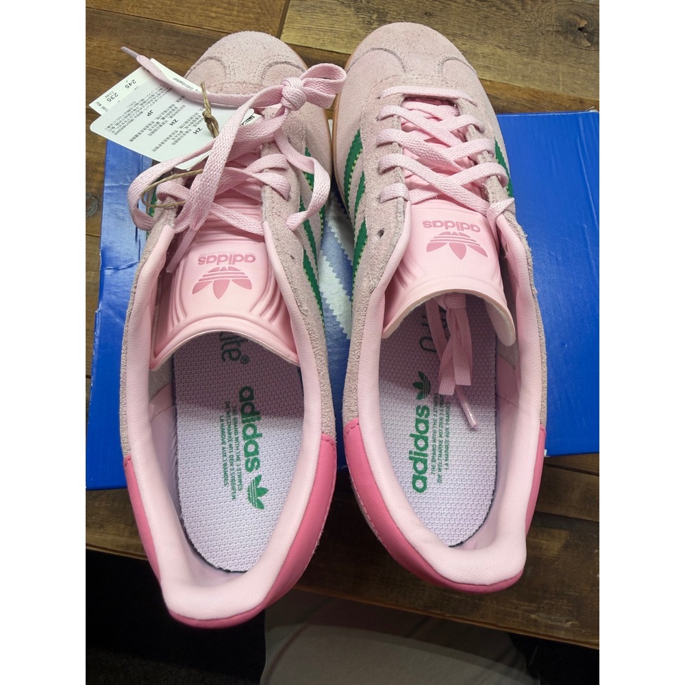 Adidas Gazelle J Clear Pink Collegiate Green Gum Suede Sneakers JP7128 Mens 6 - Picture 5 of 7